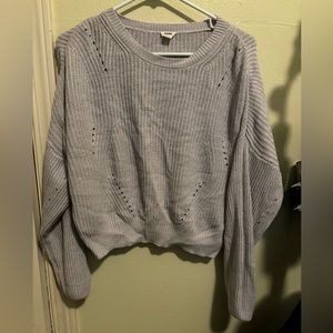 Lavendar drop shoulder garage sweater